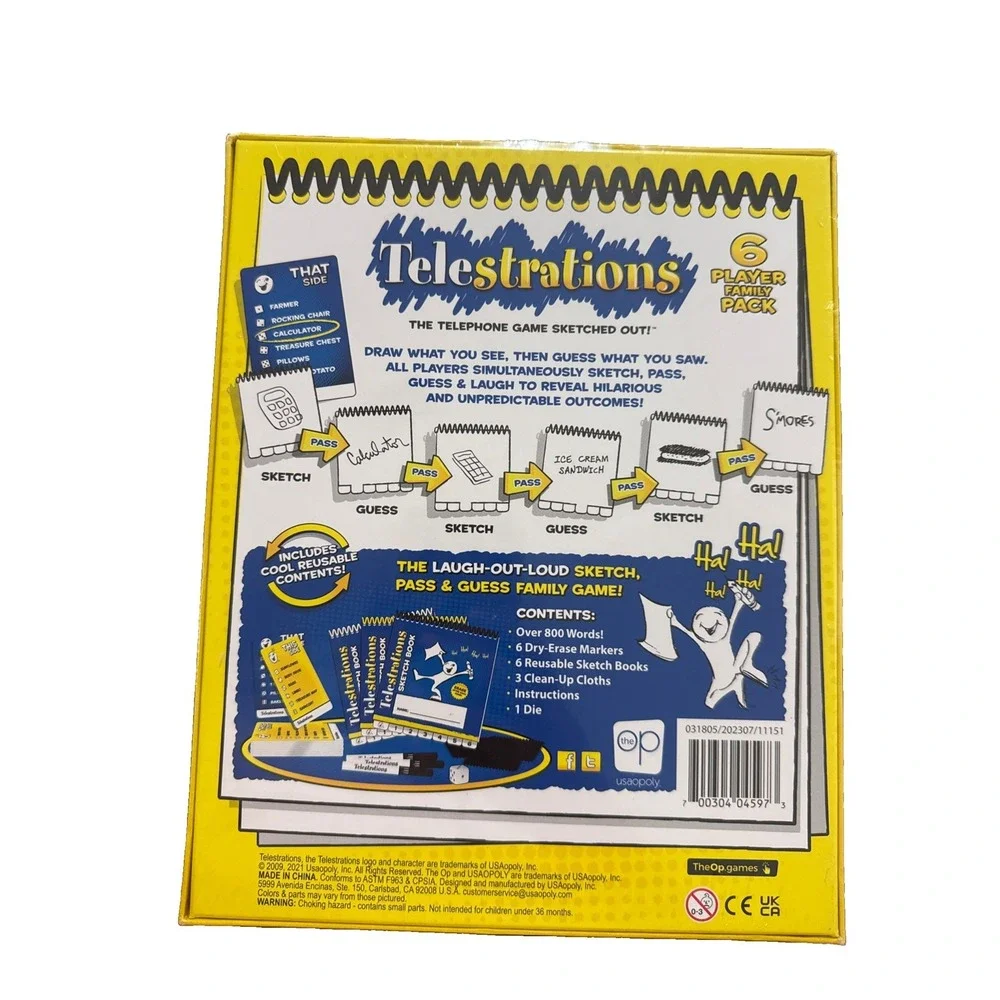 Telestrations 6 Player Family Pack Game USAopoly New Sealed  Board Game